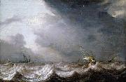 MOLYN, Pieter de Dutch Vessels at Sea in Stormy Weather oil painting